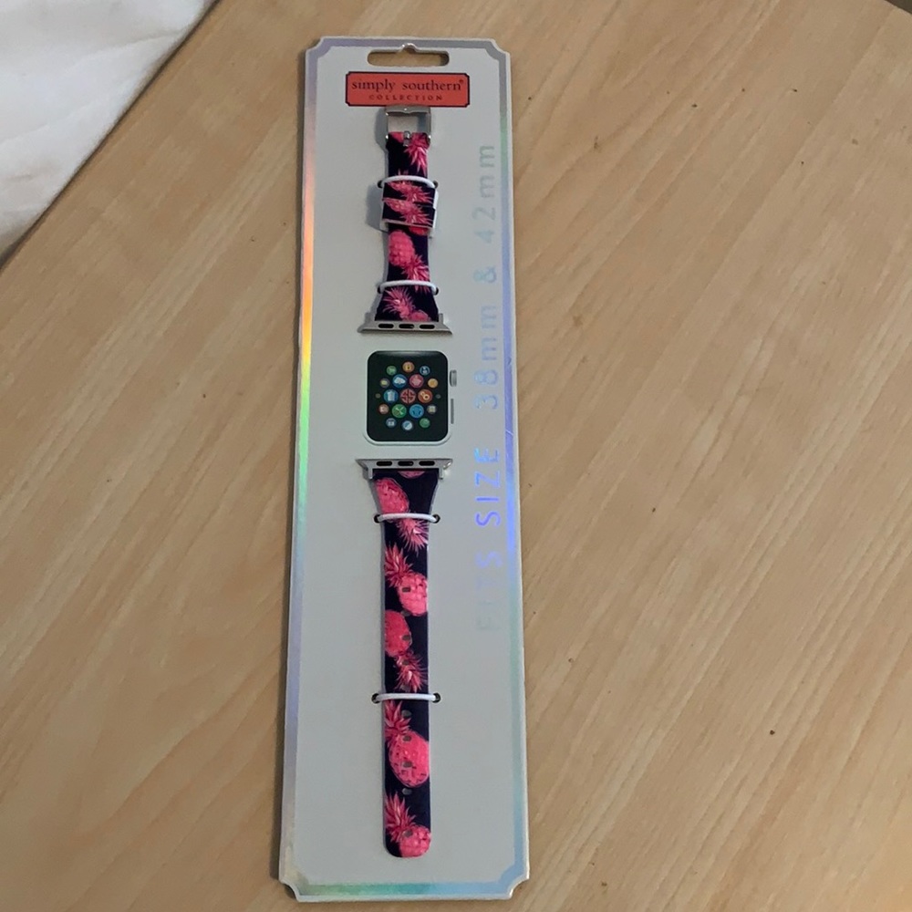 Pink and blue pineapple iwatch band